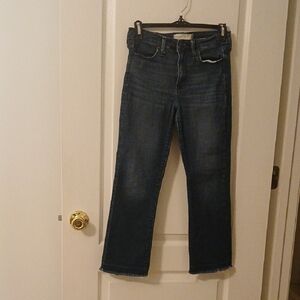 Abercrombie & Fitch Blue Ankle Cropped Flare Jeans